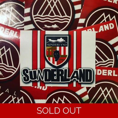 100 Sunderland Away White Stickers 8x6cm